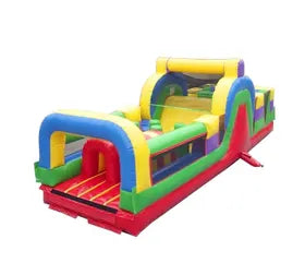 30' Retro Inflatable Obstacle Course with Blower