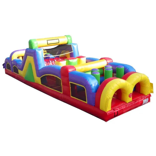 40' Retro Inflatable Obstacle Course with Blower